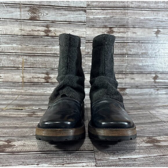 John Varvatos collection wool & Leather Boots sz 8 black grey hand made in Italy main image 9